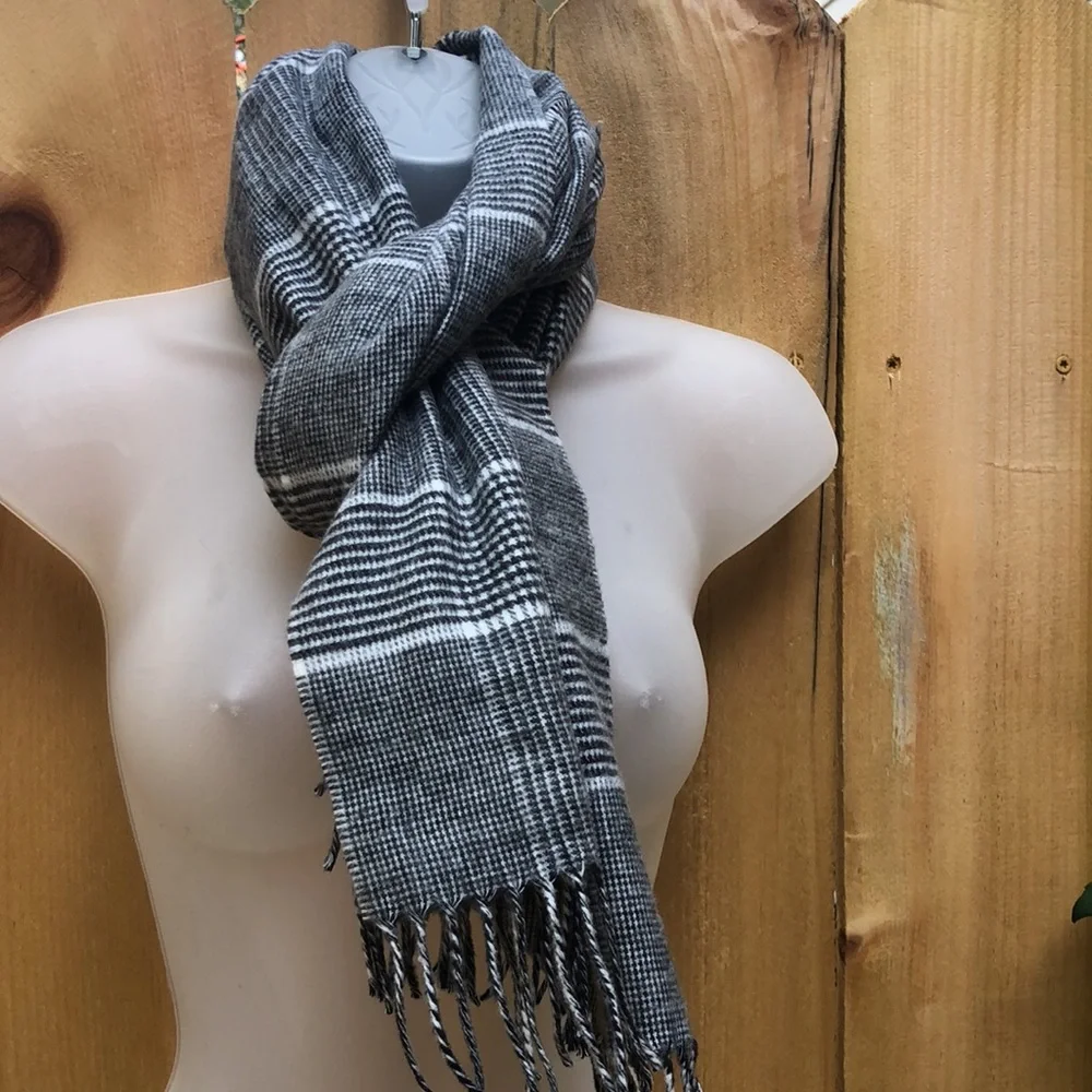 VTG Cashmink V.Fraas Plaid Scarf Acrylic West Germany